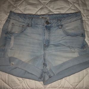 Light wash jean shorts